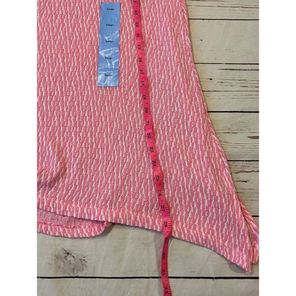 Chelsea & Theodore Lightweight Knit Sweater Pink & White *New* Size Large - Picture 7 of 7